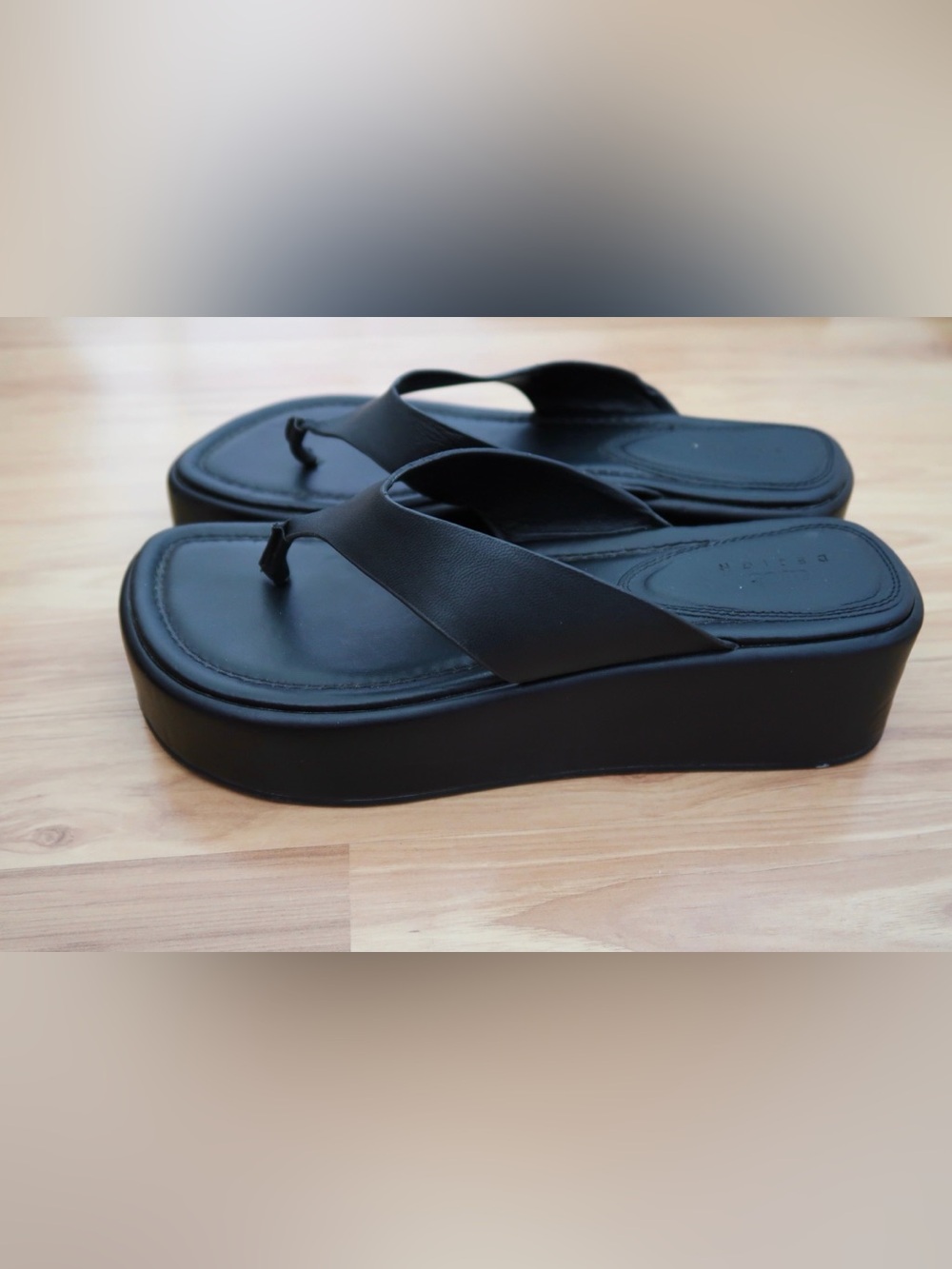 ASOS Black Platform Thong Sandals